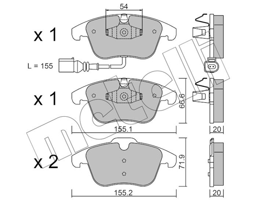Kit pastiglie freno, Freno a disco - 22-0675-1 METELLI