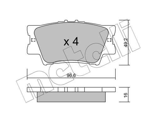 Brake Pad Set, disc brake - 22-0749-0 METELLI