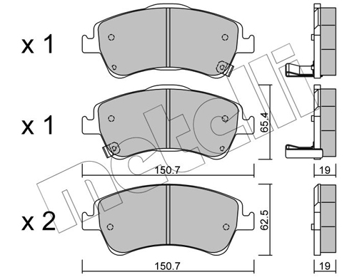 Brake Pad Set, disc brake - 22-0795-0 METELLI
