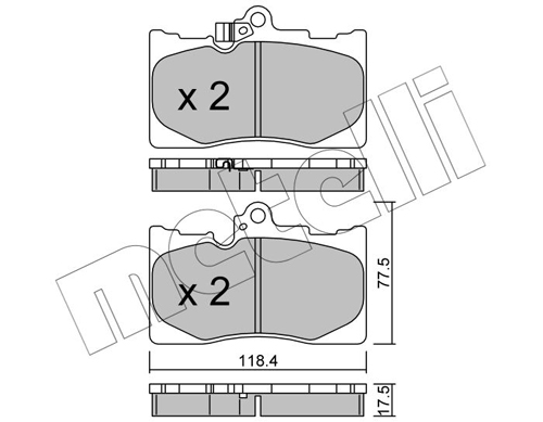 Brake Pad Set, disc brake - 22-0799-0 METELLI