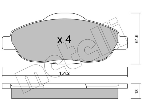 Brake Pad Set, disc brake - 22-0804-0 METELLI