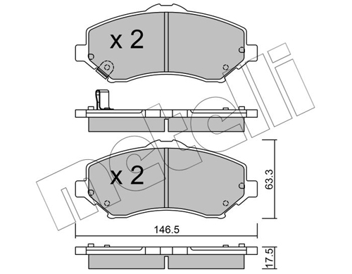 Bremsbelagsatz, Scheibenbremse - 22-0862-0 METELLI