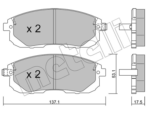 Kit pastiglie freno, Freno a disco - 22-0876-1 METELLI