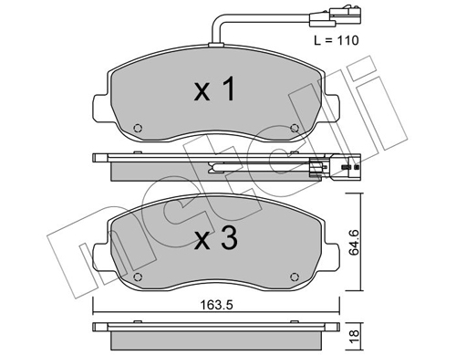 Brake Pad Set, disc brake - 22-0898-0 METELLI