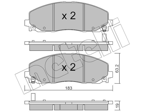 Brake Pad Set, disc brake - 22-0946-0 METELLI