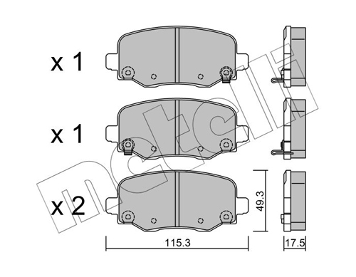 Brake Pad Set, disc brake - 22-1002-1 METELLI