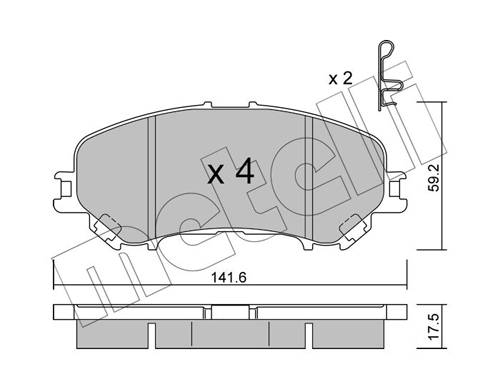 Brake Pad Set, disc brake - 22-1010-1 METELLI