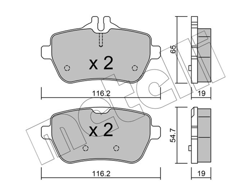 Brake Pad Set, disc brake - 22-1022-0 METELLI