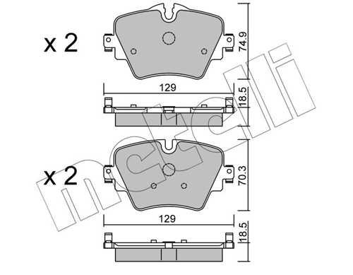 Brake Pad Set, disc brake - 22-1037-0 METELLI