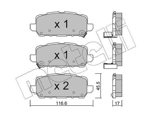 Brake Pad Set, disc brake - 22-1084-0 METELLI