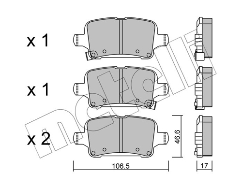 Brake Pad Set, disc brake - 22-1116-0 METELLI