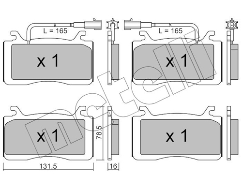 Brake Pad Set, disc brake - 22-1141-0 METELLI