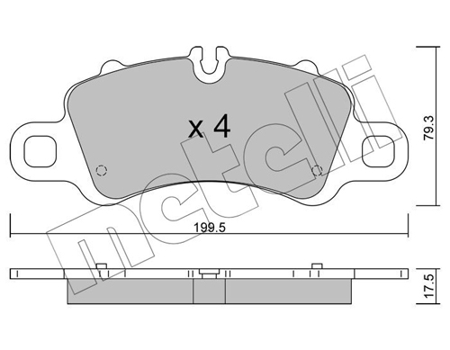 Brake Pad Set, disc brake - 22-1254-0 METELLI
