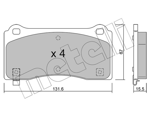Brake Pad Set, disc brake - 22-1277-0 METELLI