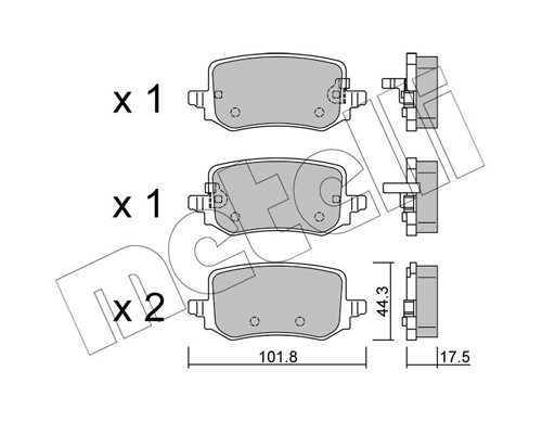 Brake Pad Set, disc brake - 22-1301-0 METELLI