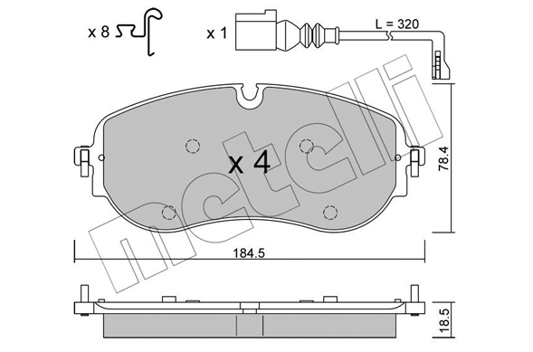Brake Pad Set, disc brake - 22-1320-0 METELLI