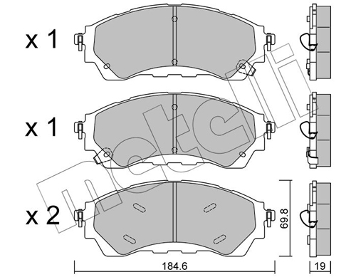 Brake Pad Set, disc brake - 22-1343-0 METELLI