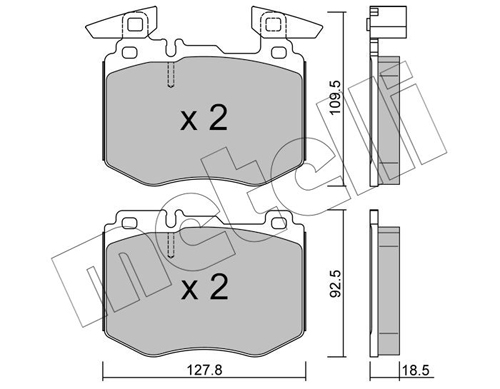 Brake Pad Set, disc brake - 22-1388-0 METELLI
