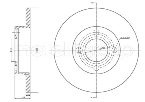 Brake Disc - 23-0062 METELLI