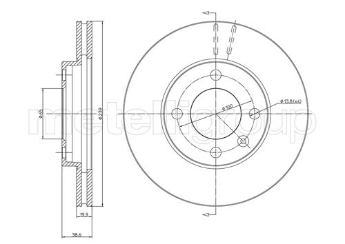 Brake Disc - 23-0170 METELLI