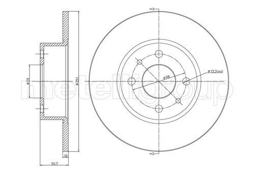 Brake Disc - 23-0193C METELLI