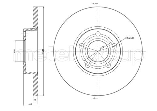 Brake Disc - 23-0263 METELLI