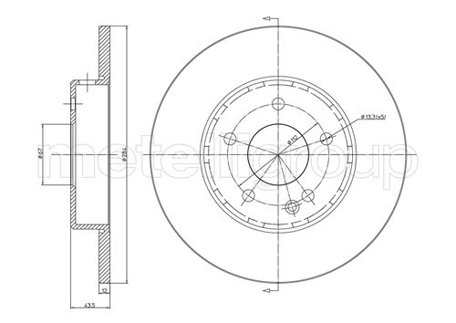 Brake Disc - 23-0313C METELLI