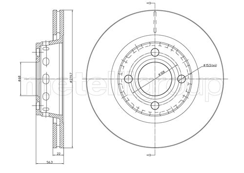 Brake Disc - 23-0330 METELLI