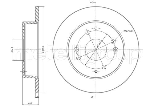 Brake Disc - 23-0361 METELLI