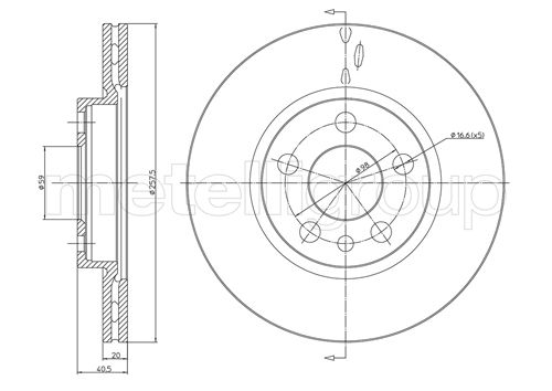 Brake Disc - 23-0402 METELLI