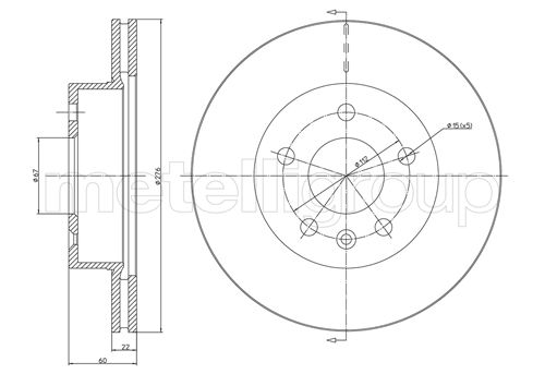 Brake Disc - 23-0416 METELLI