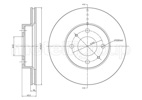 Brake Disc - 23-0456 METELLI