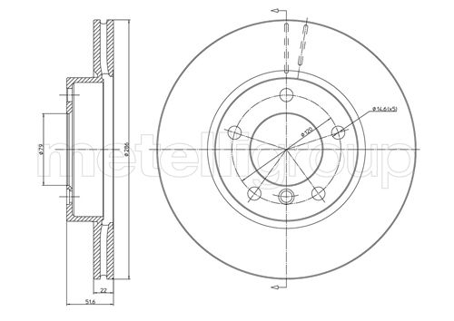 Brake Disc - 23-0474C METELLI