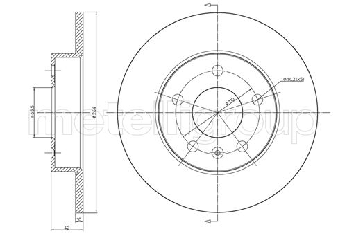 Brake Disc - 23-0489C METELLI