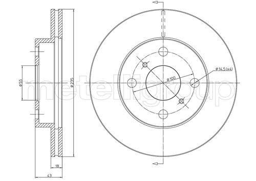 Brake Disc - 23-0552C METELLI