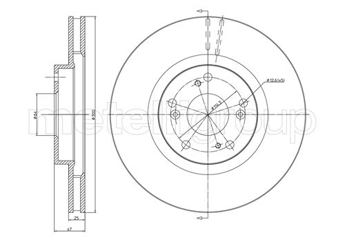 Brake Disc - 23-0576C METELLI