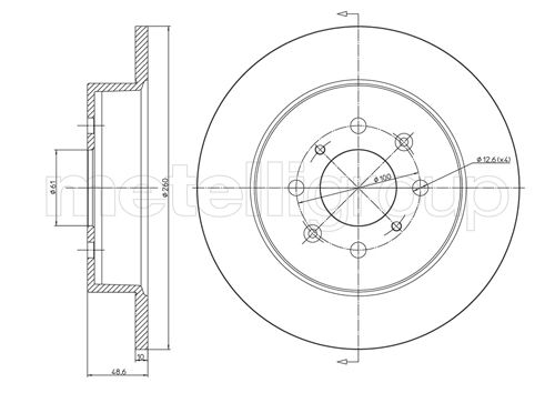 Brake Disc - 23-0579C METELLI