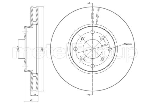 Brake Disc - 23-0582 METELLI