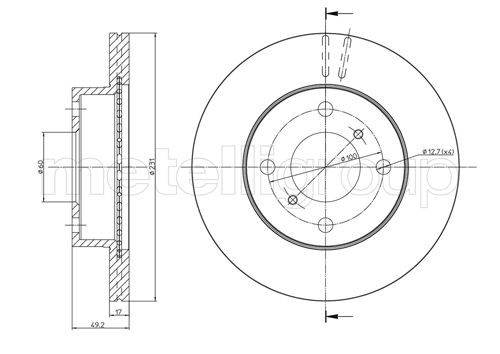 Brake Disc - 23-0587 METELLI