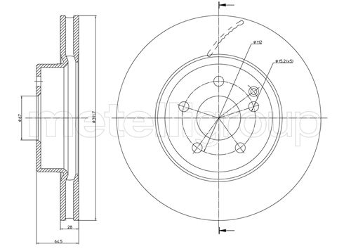 Brake Disc - 23-0602C METELLI