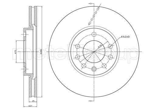 Brake Disc - 23-0605C METELLI