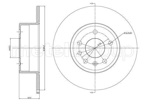 Brake Disc - 23-0607C METELLI