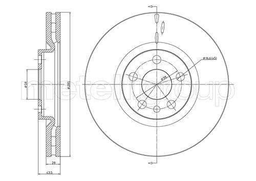 Brake Disc - 23-0615C METELLI