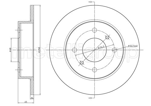 Brake Disc - 23-0633 METELLI