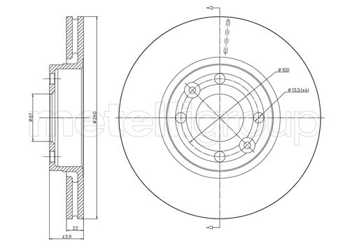 Brake Disc - 23-0641C METELLI
