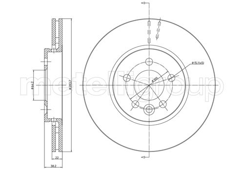 Brake Disc - 23-0643 METELLI