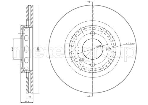 Brake Disc - 23-0656C METELLI