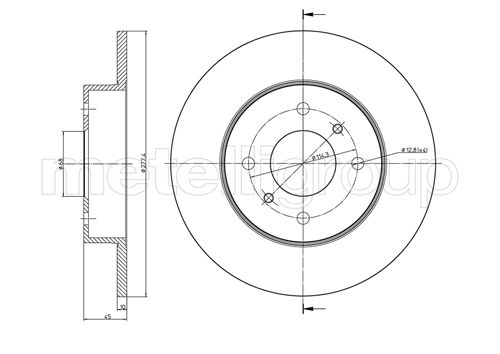 Brake Disc - 23-0672 METELLI