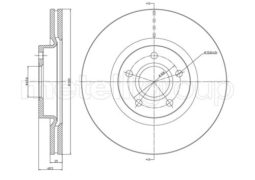 Brake Disc - 23-0687C METELLI