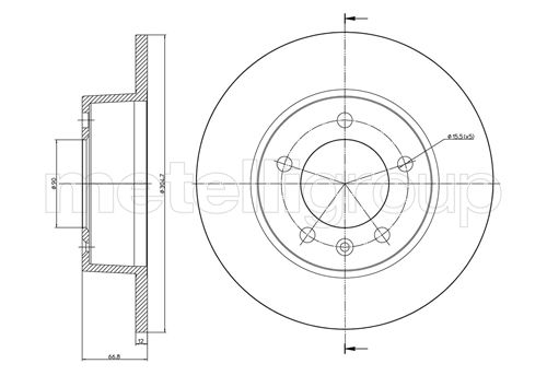 Brake Disc - 23-0690 METELLI